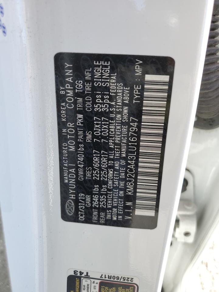 2020 Hyundai Tucson Se VIN: KM8J2CA43LU167947 Lot: 85515035