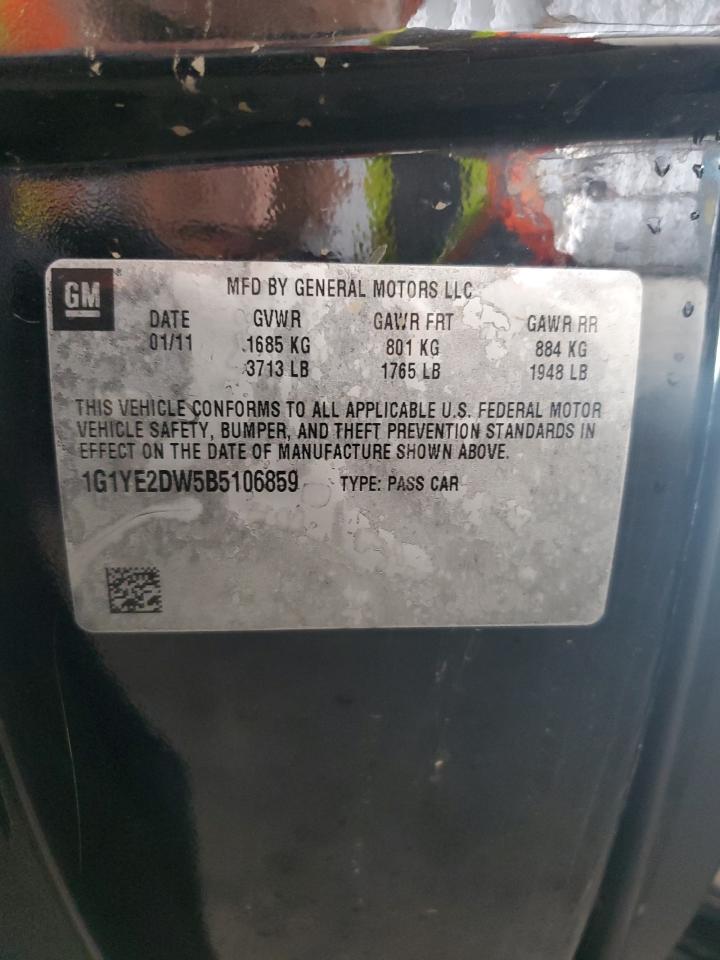 2011 Chevrolet Corvette VIN: 1G1YE2DW5B5106859 Lot: 81966715