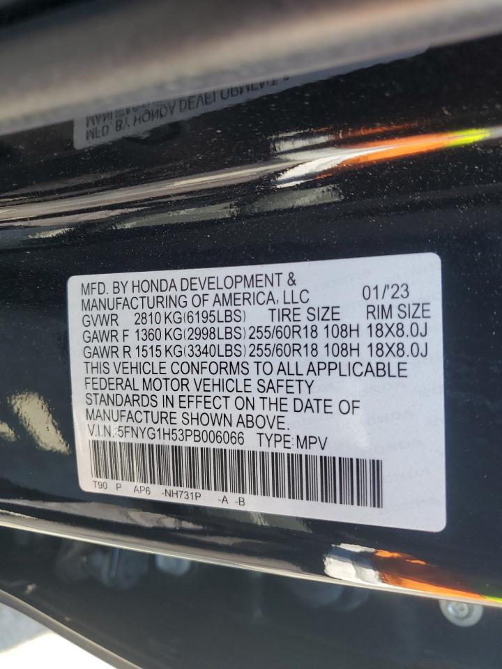 2023 Honda Pilot Exl VIN: 5FNYG1H53PB006066 Lot: 84986985