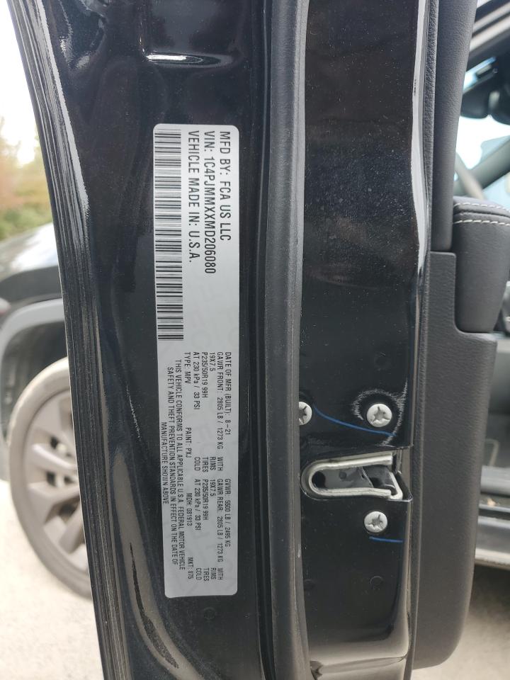 2021 Jeep Cherokee Latitude Lux VIN: 1C4PJMMXXMD206080 Lot: 85735445