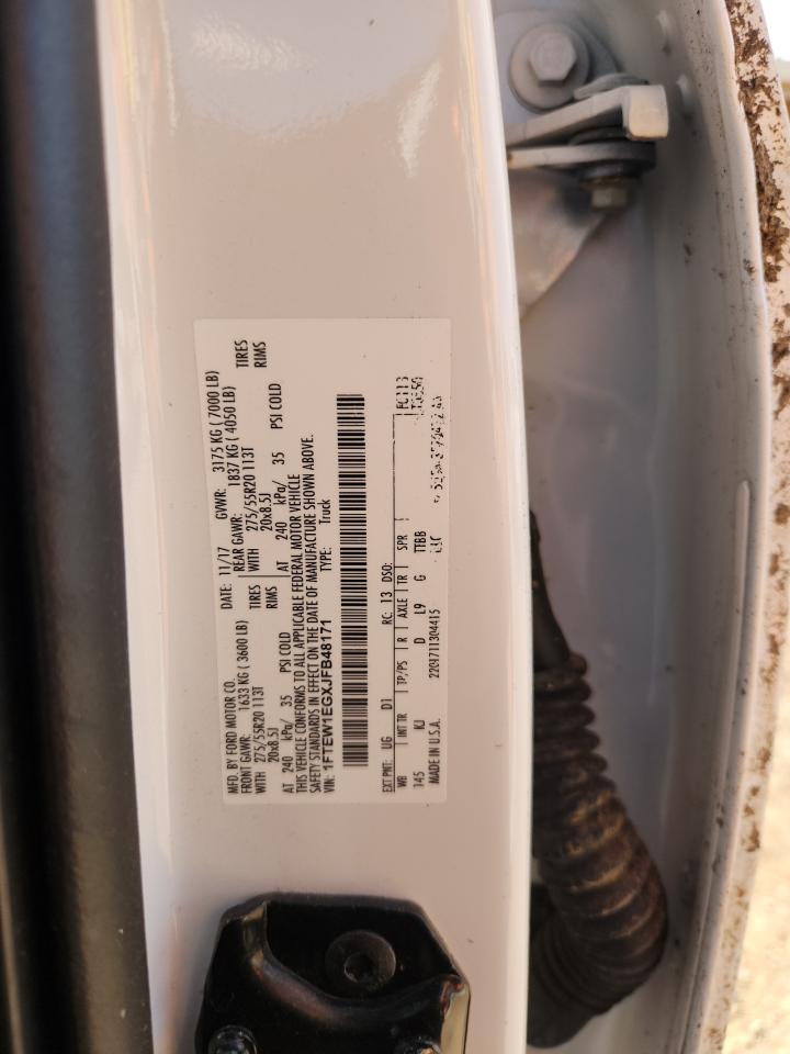 2018 Ford F150 Supercrew VIN: 1FTEW1EGXJFB48171 Lot: 86145455