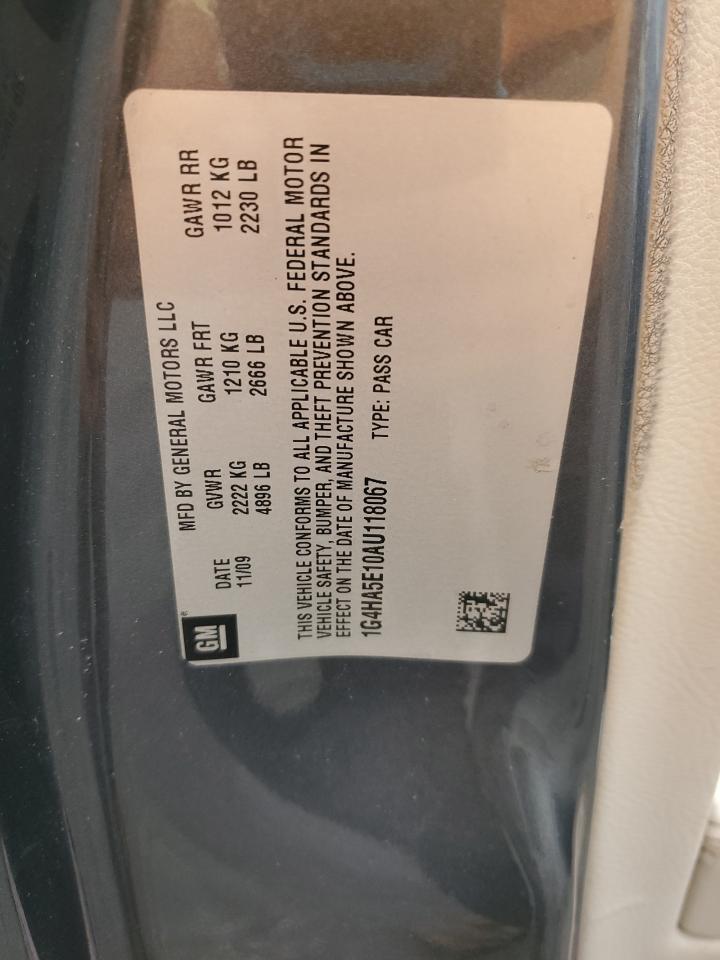 2010 Buick Lucerne Cx VIN: 1G4HA5E10AU118067 Lot: 84410975