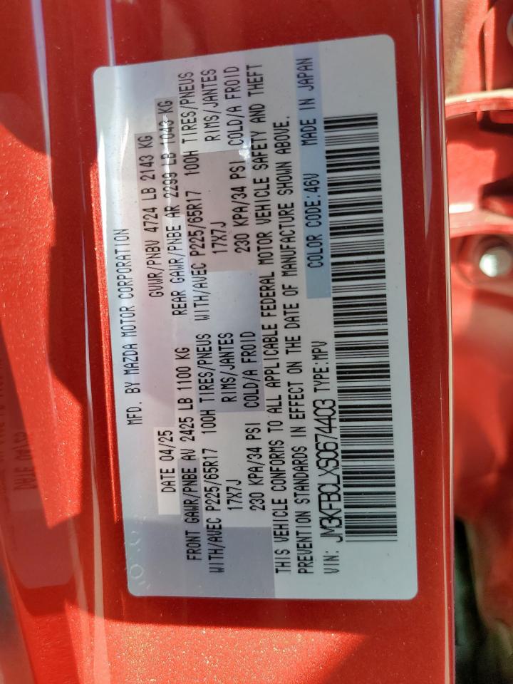 2025 Mazda Cx-5 Preferred VIN: JM3KFBCLXS0674403 Lot: 85552135