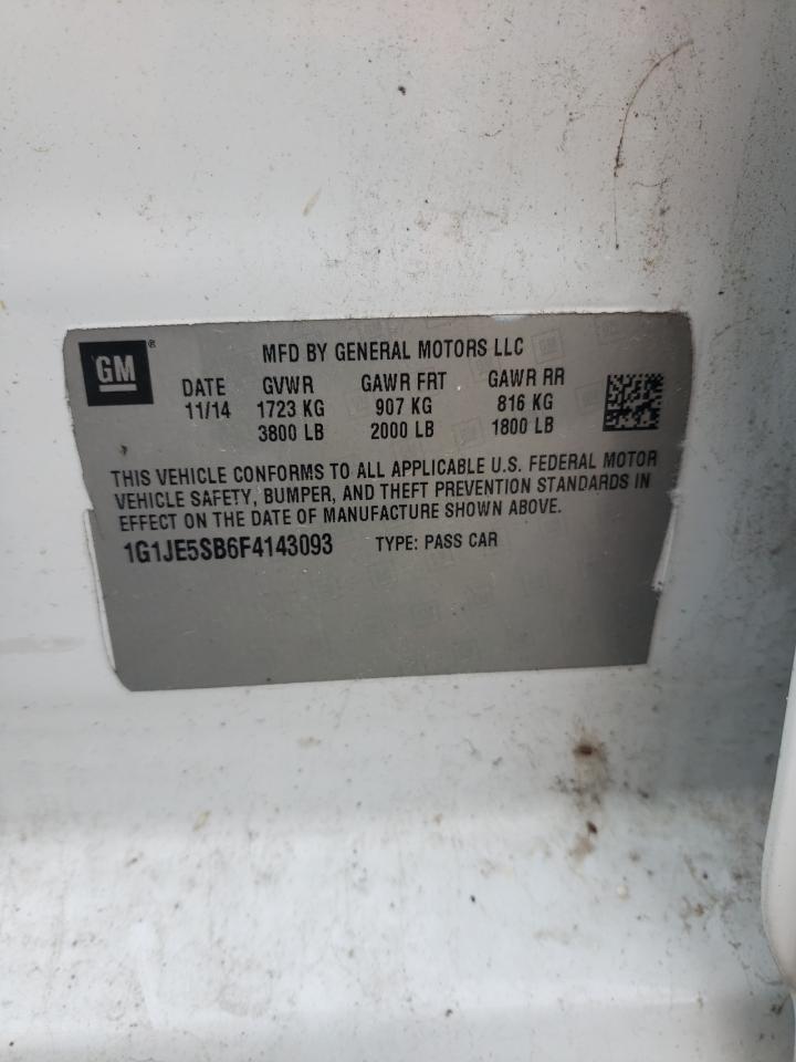 2015 Chevrolet Sonic Ltz VIN: 1G1JE5SB6F4143093 Lot: 82192095