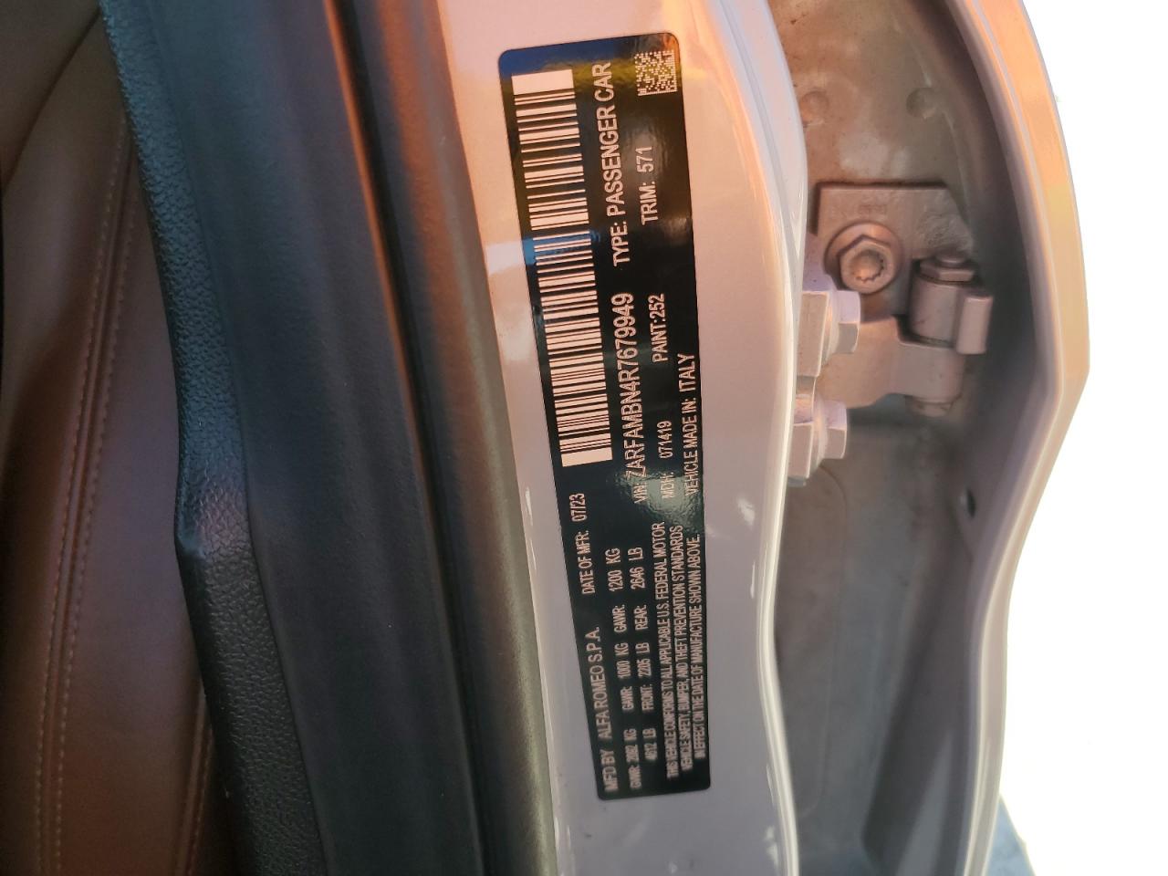 2024 Alfa Romeo Giulia Ti VIN: ZARFAMBN4R7679949 Lot: 82450295