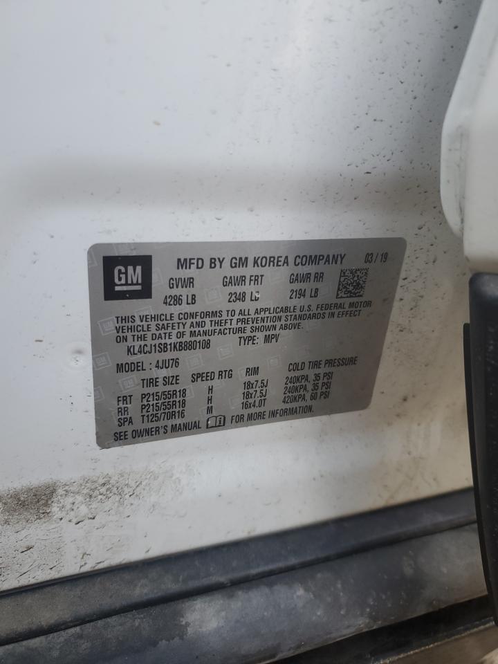 2019 Buick Encore Sport Touring VIN: KL4CJ1SB1KB880108 Lot: 85491785