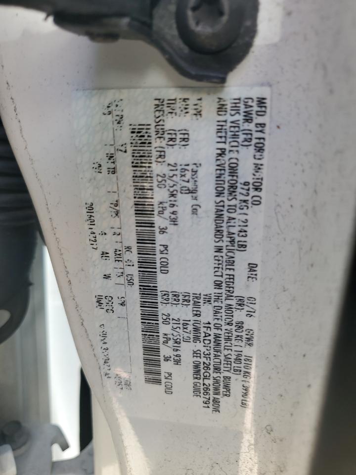 2016 Ford Focus Se VIN: 1FADP3F26GL266791 Lot: 85830805