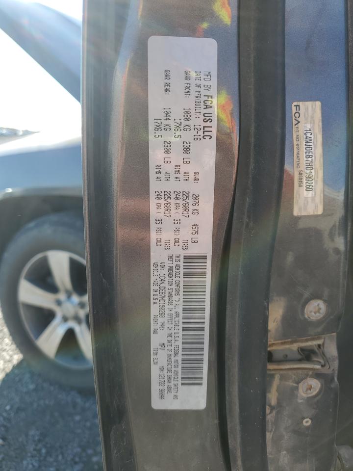 2017 Jeep Compass Latitude VIN: 1C4NJDEB7HD190260 Lot: 85013505