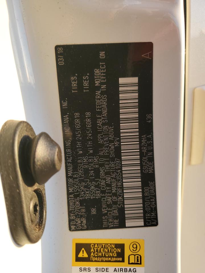 2018 Toyota Highlander Se VIN: 5TDKZRFH6JS541097 Lot: 84534755