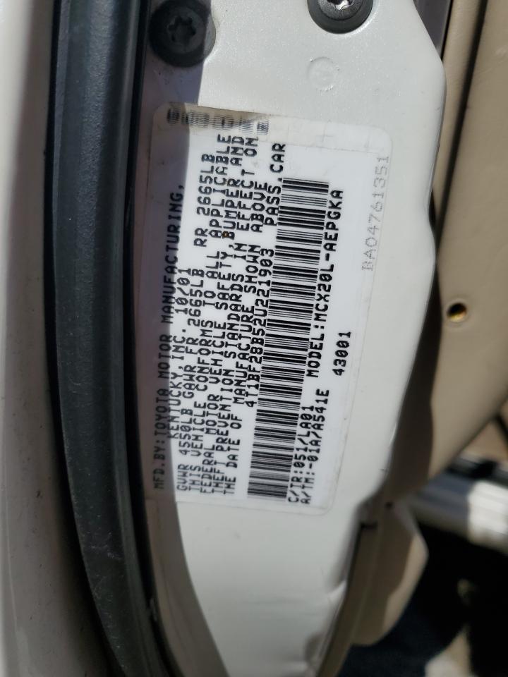 2002 Toyota Avalon Xl VIN: 4T1BF28B52U221903 Lot: 89562255