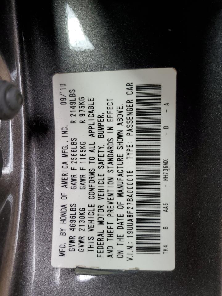 2011 Acura Tl VIN: 19UUA8F27BA000016 Lot: 85535545