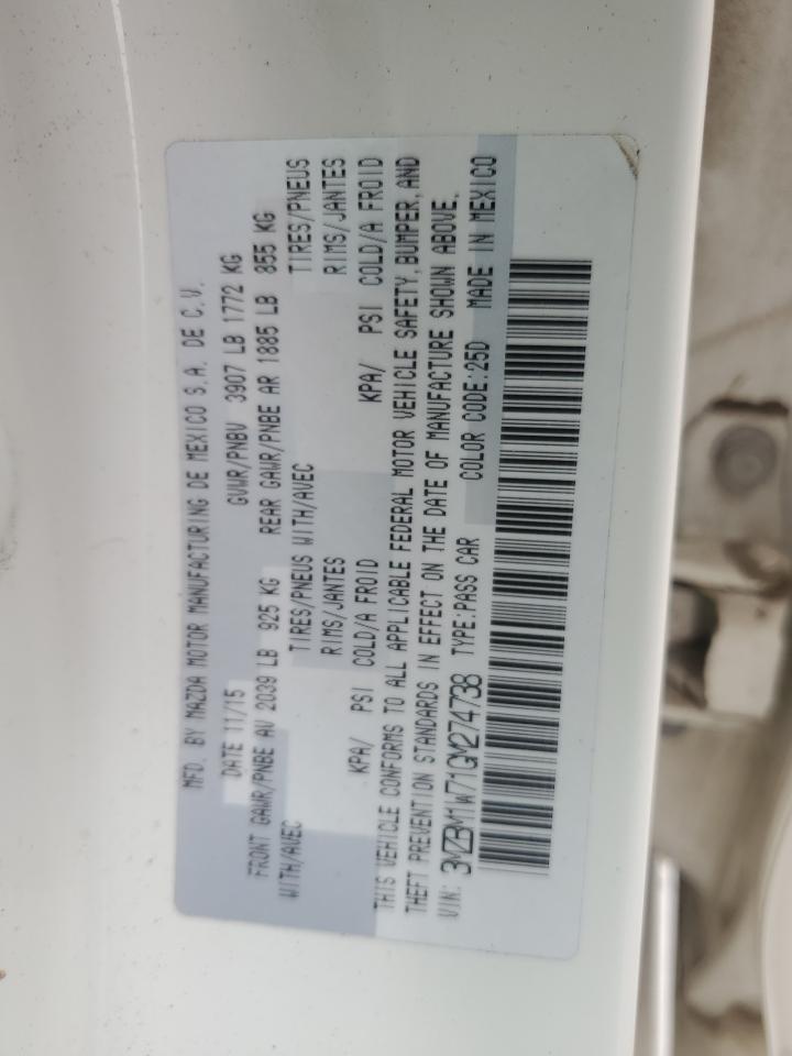 2016 Mazda 3 Touring VIN: 3MZBM1W71GM274738 Lot: 82288155