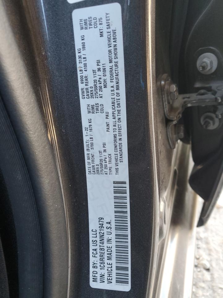 2022 Ram 1500 Big Horn/Lone Star VIN: 1C6RREBT4NN219479 Lot: 86548885