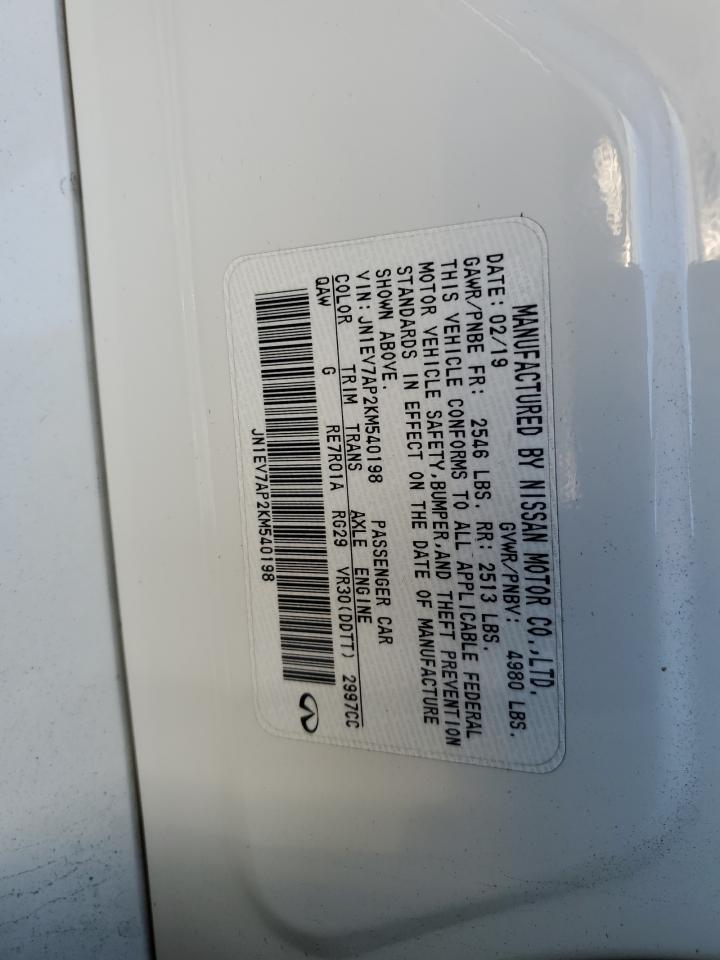 2019 Infiniti Q50 Luxe VIN: JN1EV7AP2KM540198 Lot: 87471305