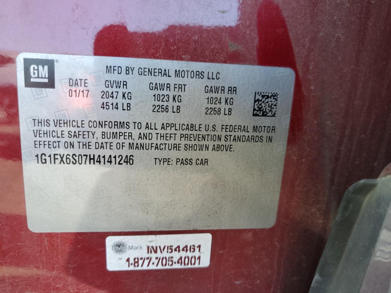 2017 Chevrolet Bolt Ev Premier VIN: 1G1FX6S07H4141246 Lot: 81686755