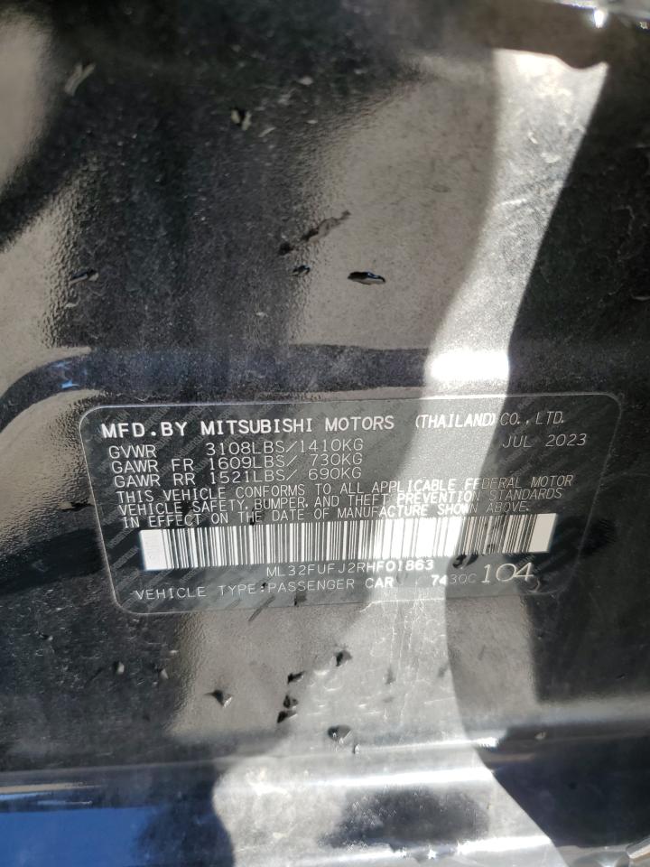 2024 Mitsubishi Mirage G4 Es VIN: ML32FUFJ2RHF01863 Lot: 90317855