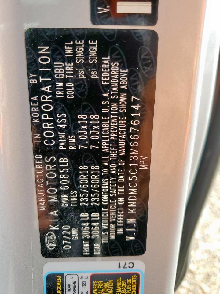 2021 Kia Sedona Ex Premium VIN: KNDMC5C13M6676147 Lot: 86119785