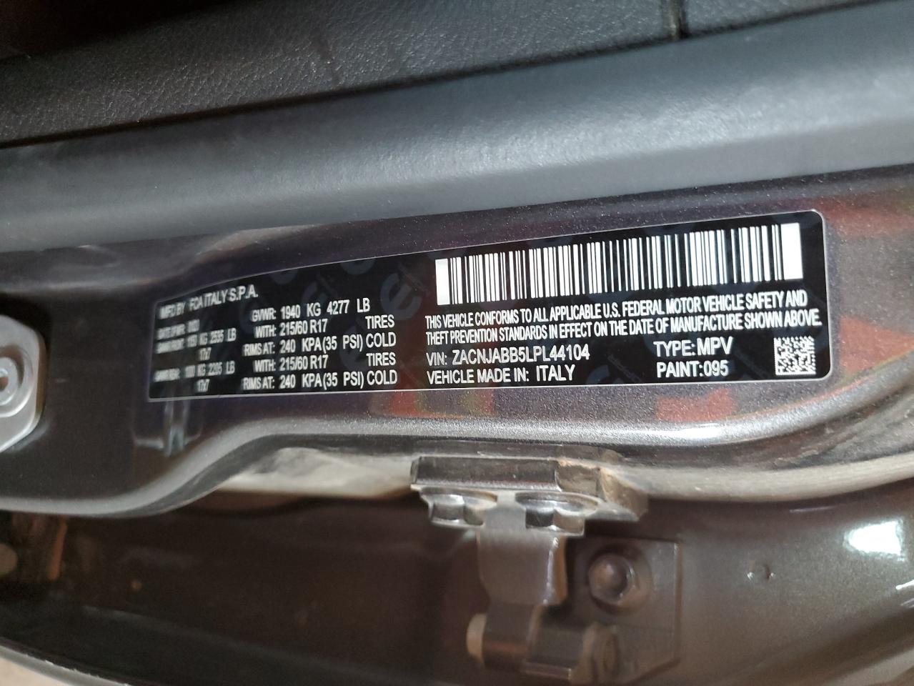 2020 Jeep Renegade Latitude VIN: ZACNJABB5LPL44104 Lot: 85366415