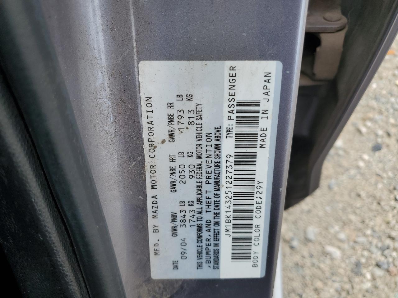 2005 Mazda 3 Hatchback VIN: JM1BK143251227379 Lot: 85910605