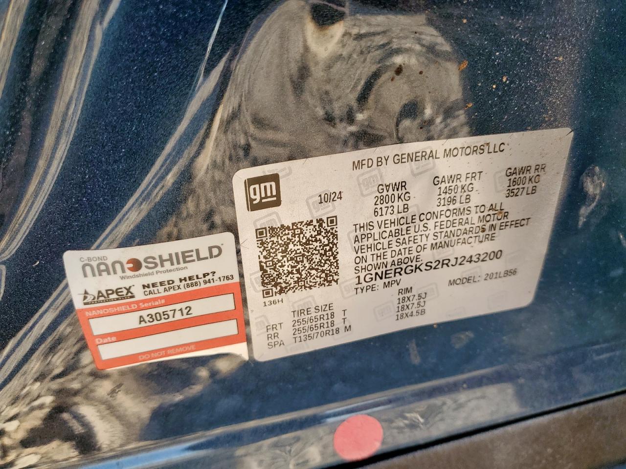 2024 Chevrolet Traverse Lt VIN: 1GNERGKS2RJ243200 Lot: 84986435