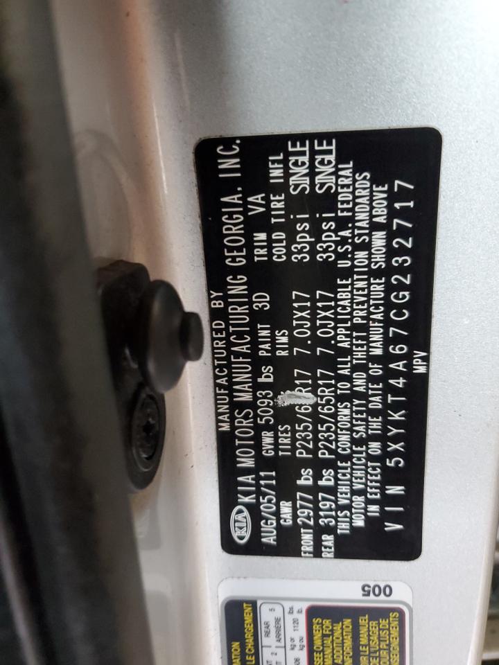 2012 Kia Sorento Base VIN: 5XYKT4A67CG232717 Lot: 90516755