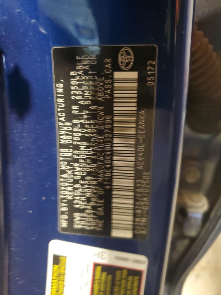 2009 Toyota Camry Base VIN: 4T1BE46K49U327996 Lot: 82224565