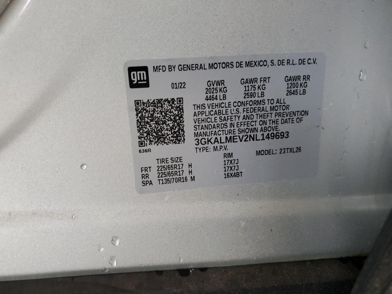 2022 GMC Terrain Sle VIN: 3GKALMEV2NL149693 Lot: 90336745