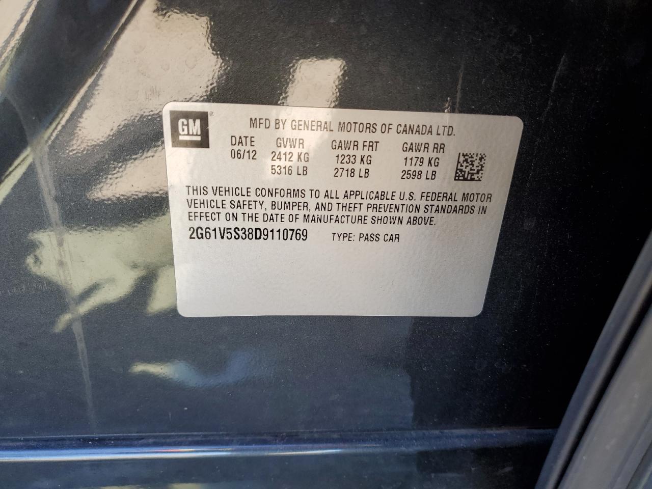 2013 Cadillac Xts Platinum VIN: 2G61V5S38D9110769 Lot: 85939455