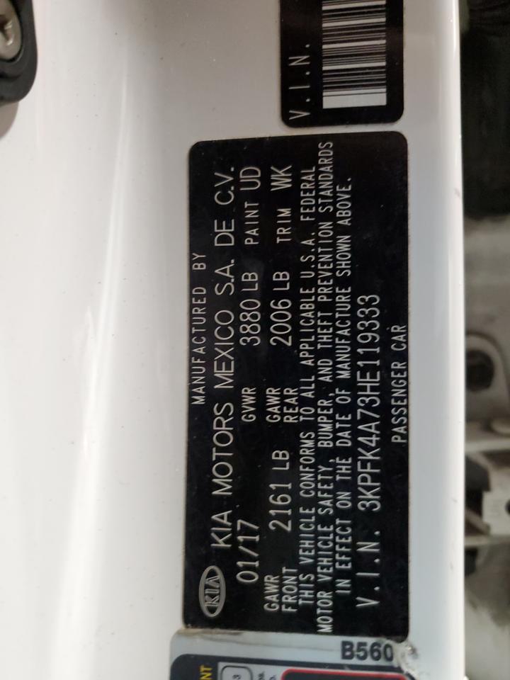 2017 Kia Forte Lx VIN: 3KPFK4A73HE119333 Lot: 90624435