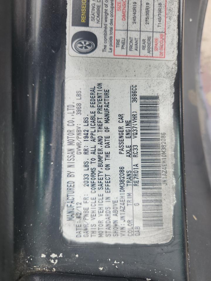 2013 Nissan 370Z Base VIN: JN1AZ4EH1DM382086 Lot: 91073665