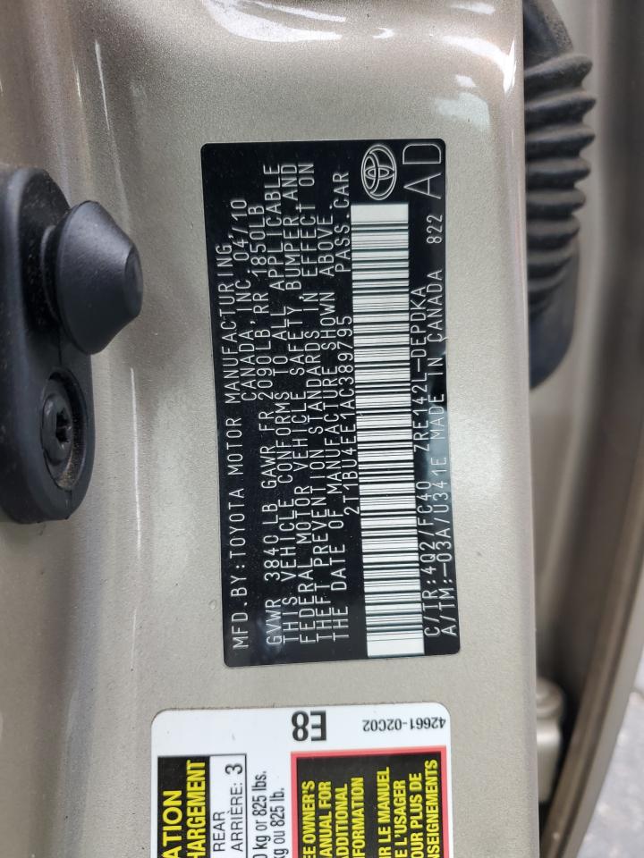 2010 Toyota Corolla Base VIN: 2T1BU4EE1AC389795 Lot: 86657865