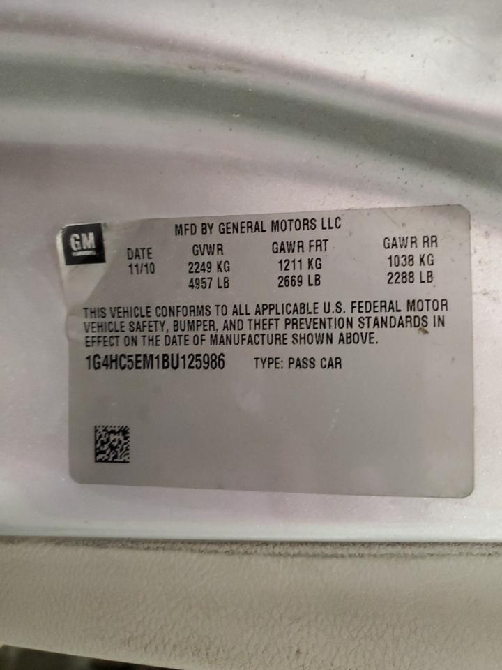 2011 Buick Lucerne Cxl VIN: 1G4HC5EM1BU125986 Lot: 82392875