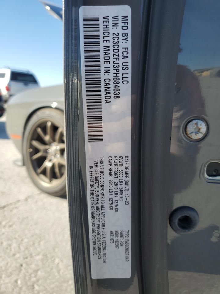 2023 Dodge Challenger R/T Scat Pack VIN: 2C3CDZFJ3PH684638 Lot: 89523065