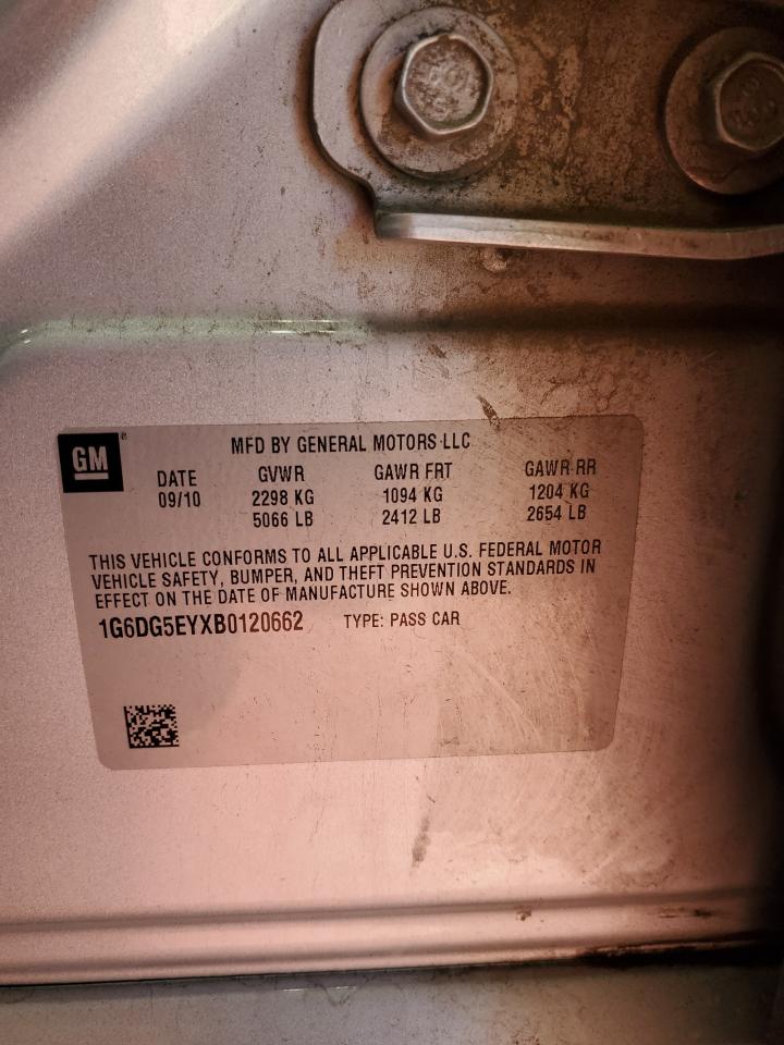 2011 Cadillac Cts Luxury Collection VIN: 1G6DG5EYXB0120662 Lot: 84969315