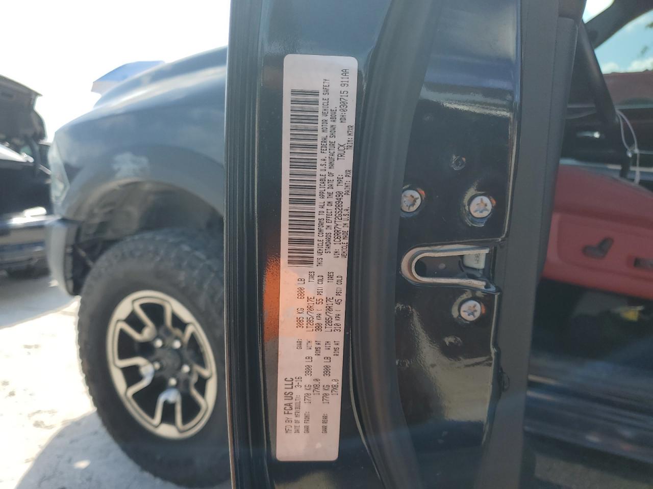 2016 Ram 1500 Rebel VIN: 1C6RR7YT2GS289490 Lot: 81886445