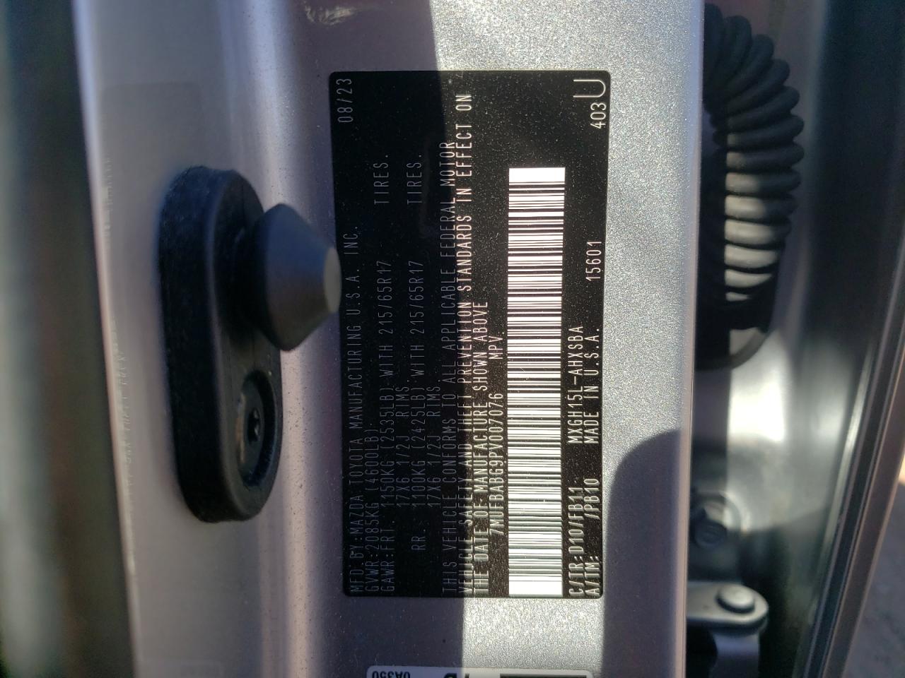 2023 Toyota Corolla Cross Le VIN: 7MUFBABG9PV007076 Lot: 84887975