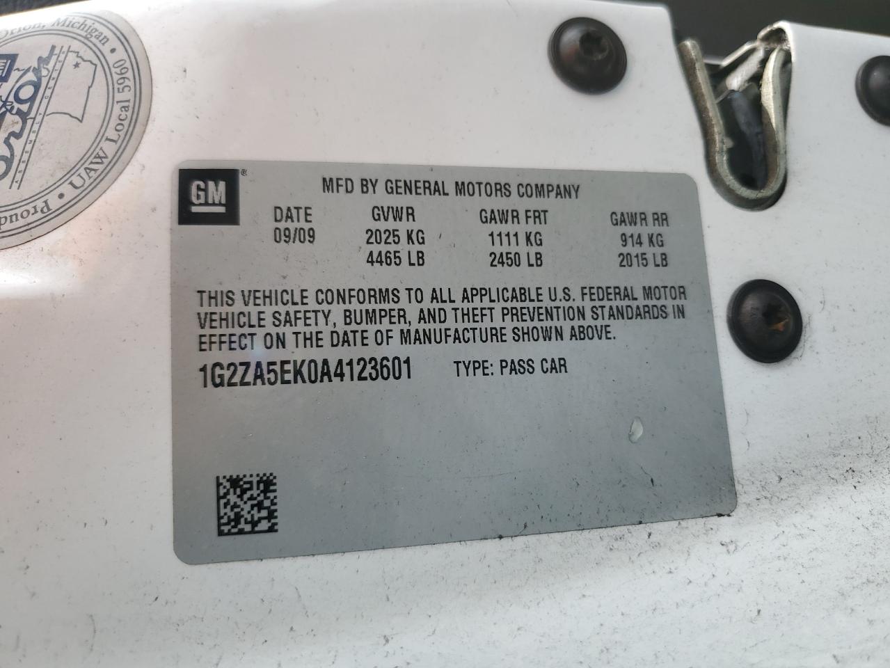 2010 Pontiac G6 VIN: 1G2ZA5EK0A4123601 Lot: 85136745