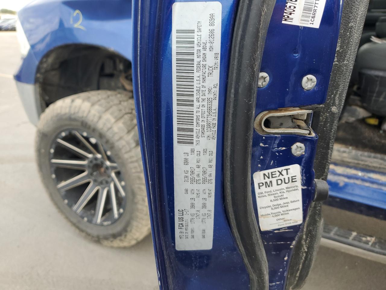 2017 Ram 1500 Slt VIN: 1C6RR7TT5HS663325 Lot: 85941655