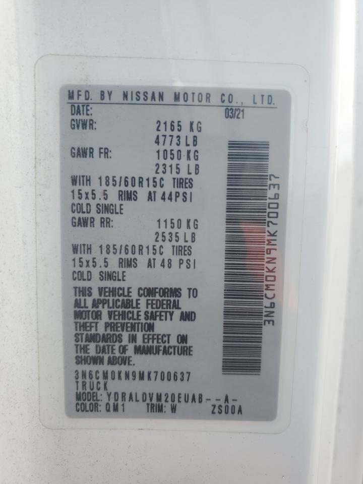 2021 Nissan Nv200 2.5S VIN: 3N6CM0KN9MK700637 Lot: 84612155