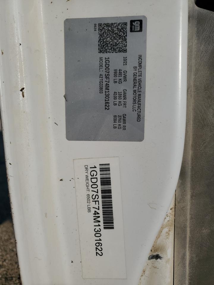2021 GMC Savana Cutaway G3500 VIN: 1GD07SF74M1301622 Lot: 81825545