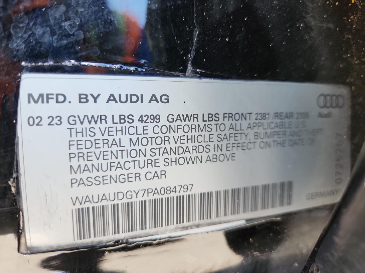 2023 Audi A3 Premium VIN: WAUAUDGY7PA084797 Lot: 87066895
