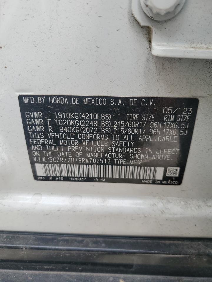 2024 Honda Hr-V Exl VIN: 3CZRZ2H79RM702512 Lot: 86223005