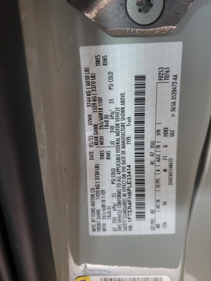 2023 Ford Ranger Xl VIN: 1FTER4FH8PLE33414 Lot: 85546165