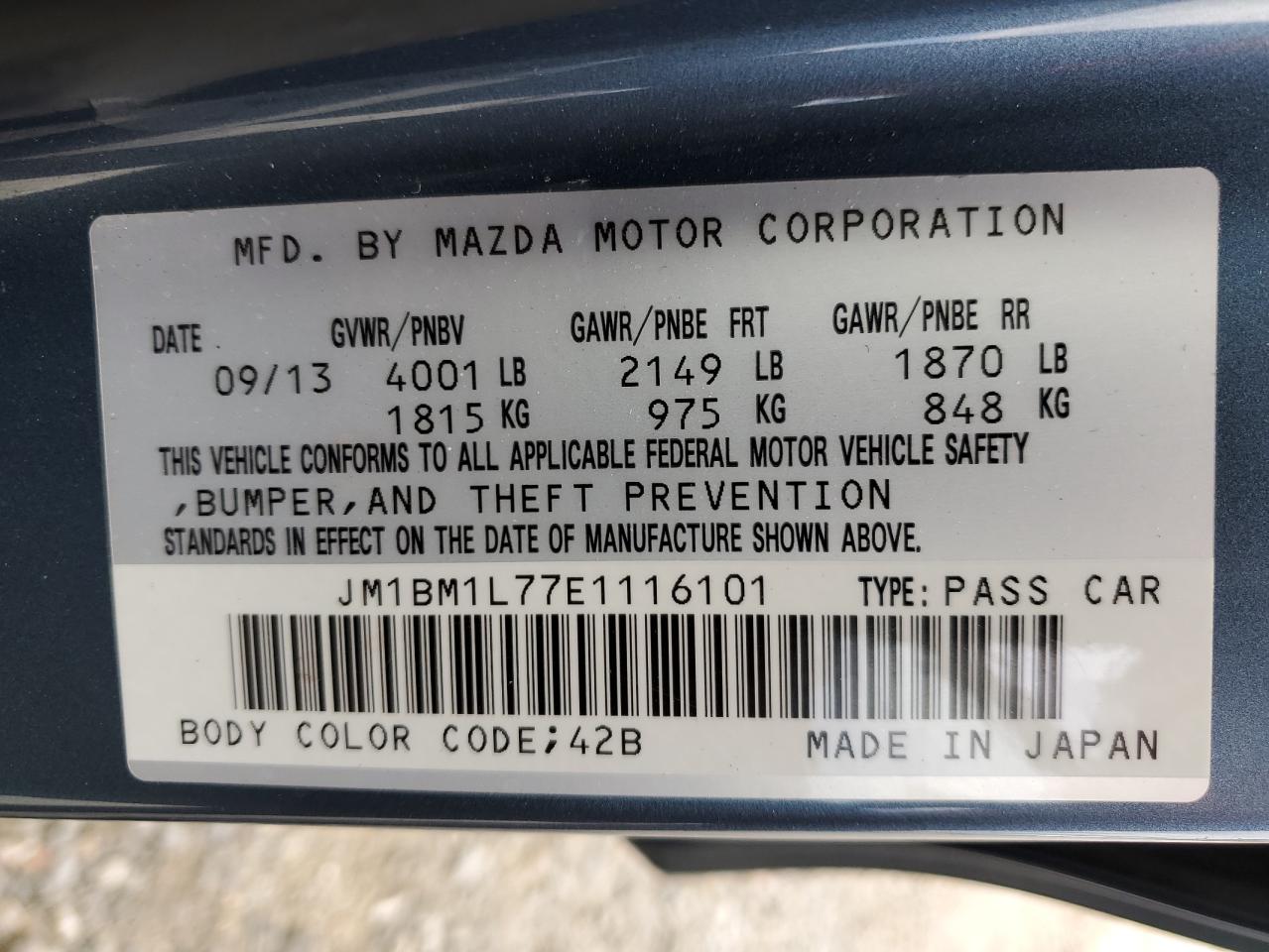 2014 Mazda 3 Touring VIN: JM1BM1L77E1116101 Lot: 87411125
