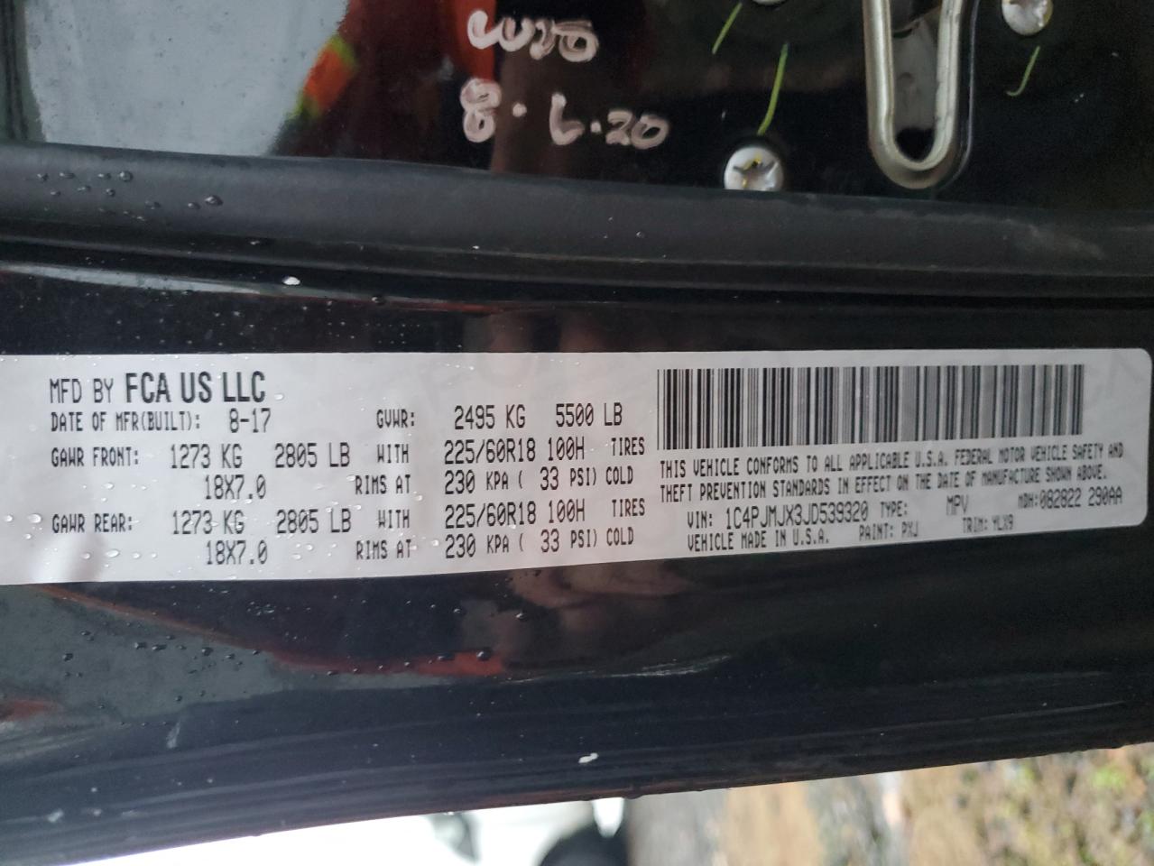 2018 Jeep Cherokee Overland VIN: 1C4PJMJX3JD539320 Lot: 87299795