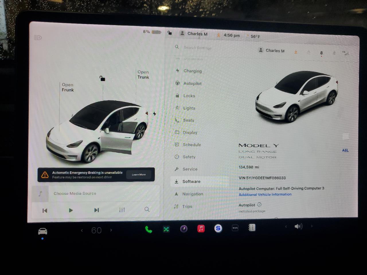 2021 Tesla Model Y VIN: 5YJYGDEE1MF086033 Lot: 85854375