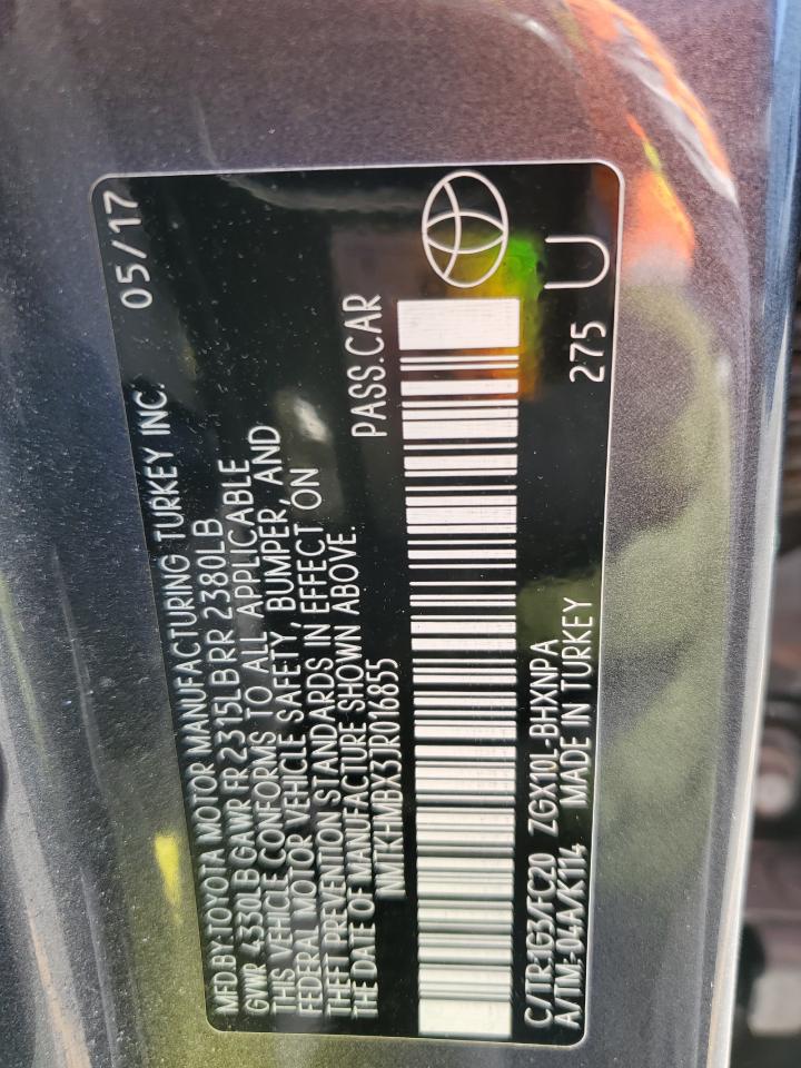 2018 Toyota C-Hr Xle VIN: NMTKHMBX3JR016855 Lot: 85131435
