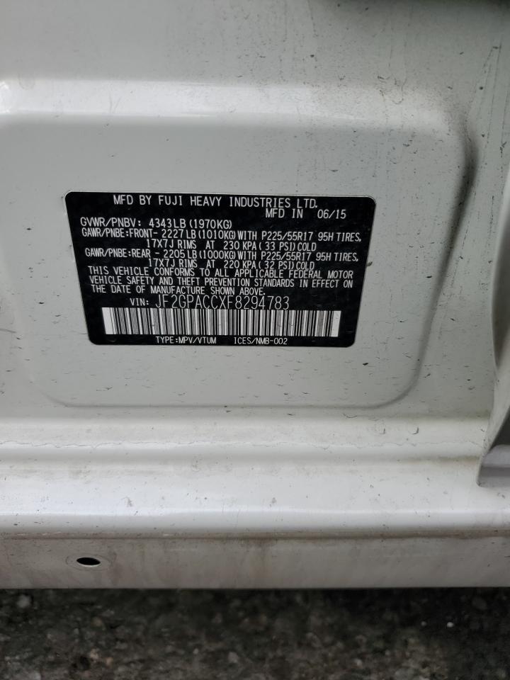 2015 Subaru Xv Crosstrek 2.0 Premium VIN: JF2GPACCXF8294783 Lot: 85857505