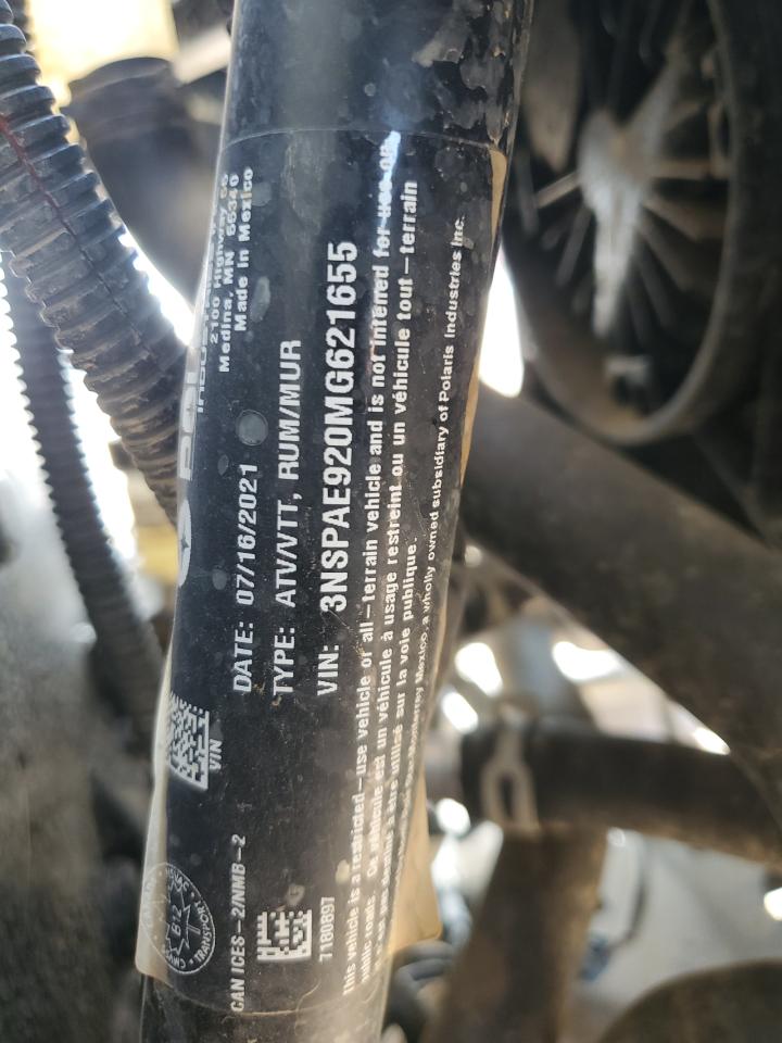 2021 Polaris Rzr Turbo S 4 Velocity VIN: 3NSPAE920MG621655 Lot: 82358735