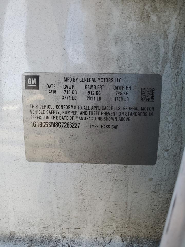 2016 Chevrolet Cruze Ls VIN: 1G1BC5SM8G7266227 Lot: 84548335